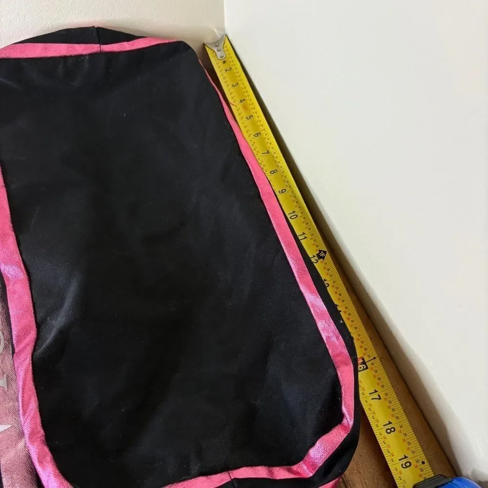 Victoria's Secret Black and Metallic Pink Striped Large Tote see pix for blemish